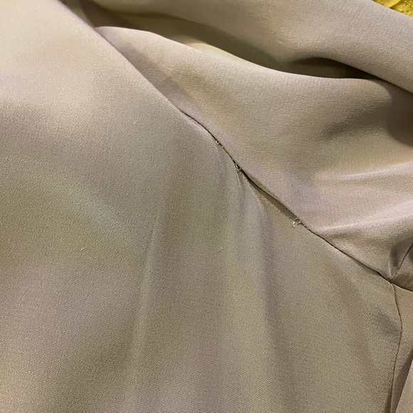 NEW Vince. 100% Silk Mink Nude Color Drawstring Waist Long Sleeve Shirt Dress 12 - Picture 14 of 16